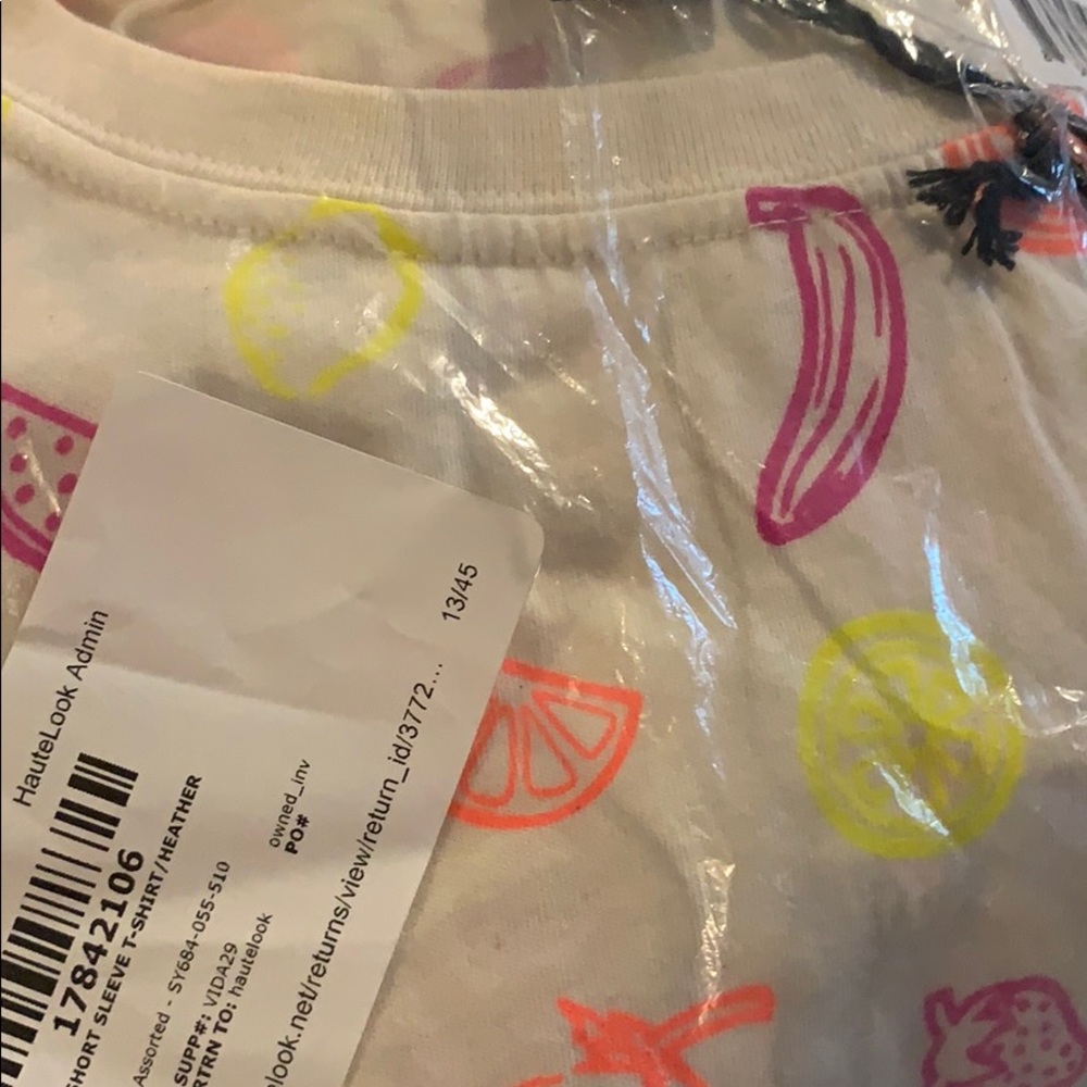 CircleX Heather Oatmeal Fruit Print Neon Shirt - Picture 9 of 9